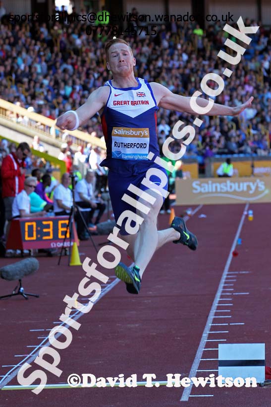 Greg Rutherford (GB) mens long jump, IAAF Diamond League, Birmingham. Photo: David T. Hewitson/Sports for All Pics